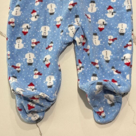 Carter’s | Baby Boys Blue Fleece Snowman Christmas Footed Pajamas Sleepe… - Picture 11 of 12